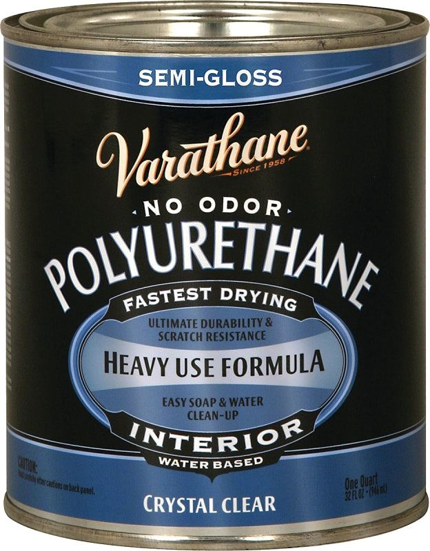 Rust-Oleum 200141H Polyurethane, Semi-Gloss, Liquid, Crystal Clear, 1 qt, Can