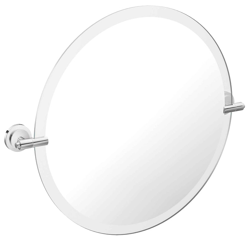 Moen Iso Series DN0792CH Mirror, Round, 25.7 in W, 22 in H, 22 in Dia, Chrome Frame