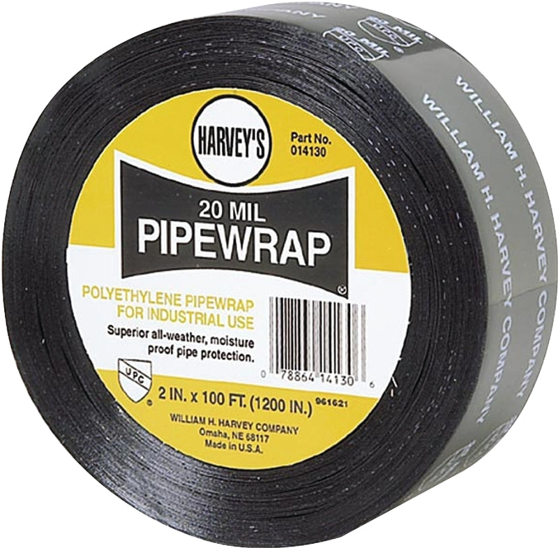 Harvey 014130 Pipe Wrap, 100 ft L, 2 in W, 20 mil Thick, Black