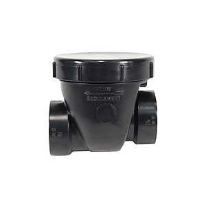 IPEX 17011 Backwater Valve with Threaded Plug, 3 in, Hub x Hub x FPT, ABS Body