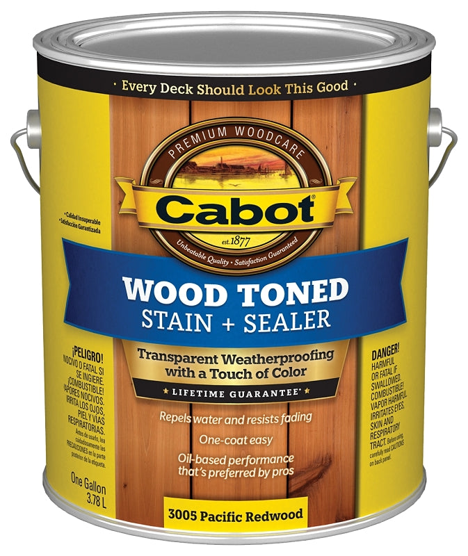 Cabot 3000 Series 140.0003005.007 Deck and Siding Stain, Pacific Redwood, 1 gal