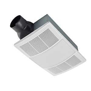 Broan PowerHea BHFLED110 Heater Exhaust Fan with Light, 14 A, 120 V, 110 cfm Air, 2 sones, LED Lamp, 4 in Duct