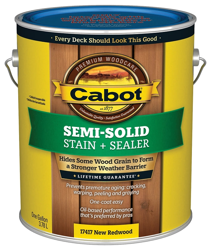 Cabot 140.0017417.007 Deck and Siding Stain, New Redwood, Liquid, 1 gal