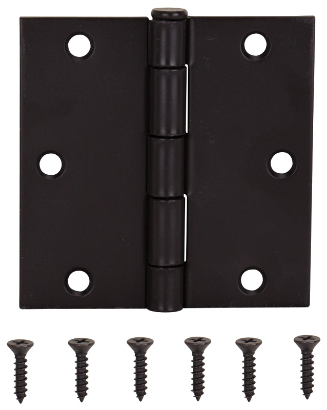 ProSource 20338ORX Square Corner Door Hinge, Steel, Oil-Rubbed Bronze, Loose Pin, 180 deg Range of Motion