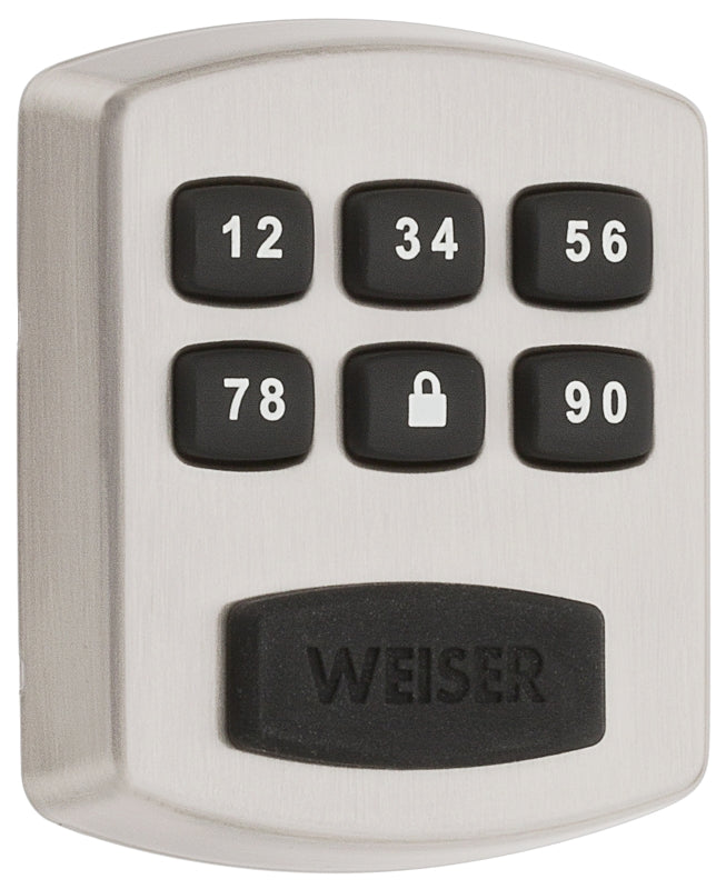 Weiser Powerbolt 1 Series GED1300 15 Electronic Lock, 3 Grade, Keypad Key, Zinc, Satin Nickel, 2-3/8, 2-3/4 in Backset