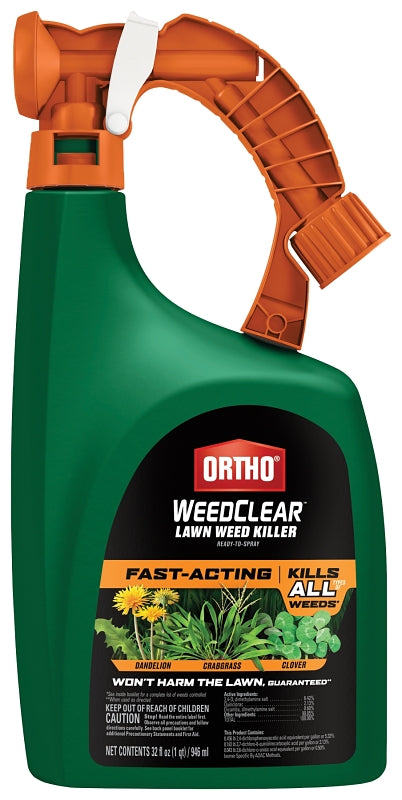 Ortho WEEDCLEAR 447805 Lawn Weed Killer, Liquid, Spray Application, 32 oz Bottle