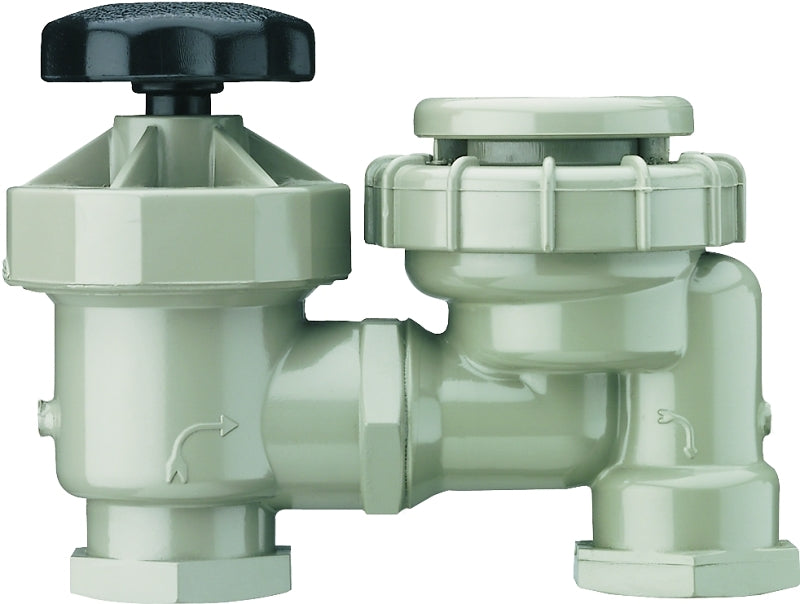 Lawn Genie L4034 Anti-Siphon Valve, 3/4 in, FNPT, 150 psi Pressure, 0 to 30 gpm, PVC Body