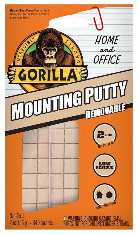 Gorilla 102745 Mounting Putty, Gray, 2 oz