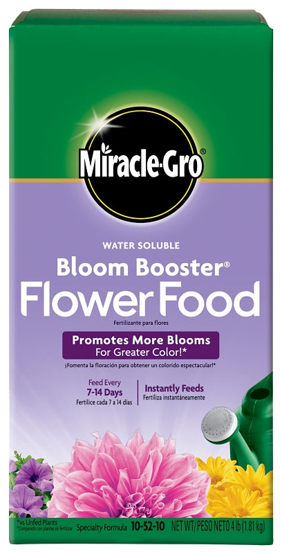 Miracle-Gro 146002 Flower Food, 4 lb Box, Solid, 10-52-10 N-P-K Ratio