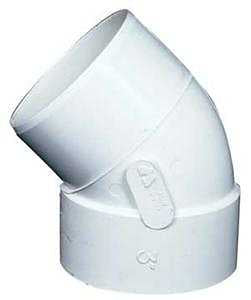 IPEX 040402 Pipe Elbow, 3 in, Hub x Spigot, 45 deg Angle, PVC