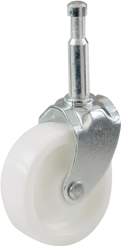 Shepherd Hardware 9055 Swivel Caster, 1-5/8 in Dia Wheel, Plastic Wheel, White, 50 lb