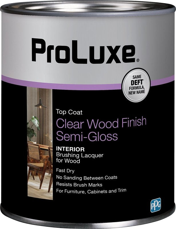 ProLuxe PLX011/04 Lacquer, Semi-Gloss, Liquid, Clear, 1 qt