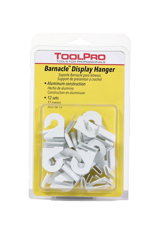 Toolpro Barnacle TP05114 Display Hanger, Aluminum, White, For: 1 in Ceiling Grid