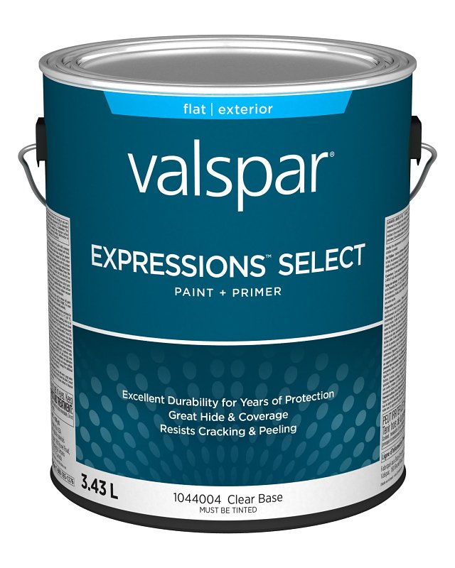 Expressions Select 029.1044004.007 Exterior Latex Paint and Primer, Acrylic, Flat, Clear, 1 gal