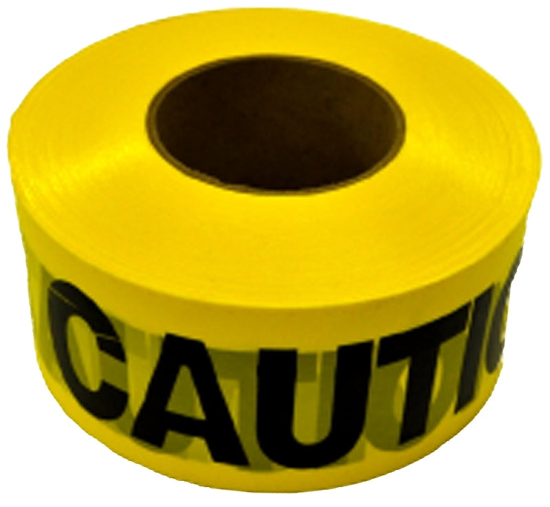 CH Hanson 19000 Barricade Safety Tape, 1000 ft L, 3 in W, Yellow, Polyethylene