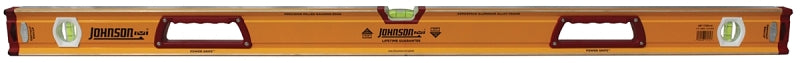 Johnson 1717-4800 Box Level, 48 in L, 3-Vial, Non-Magnetic, Aluminum, Yellow