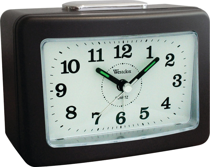 Westclox 47550 Alarm Clock, AA Battery, Black Case