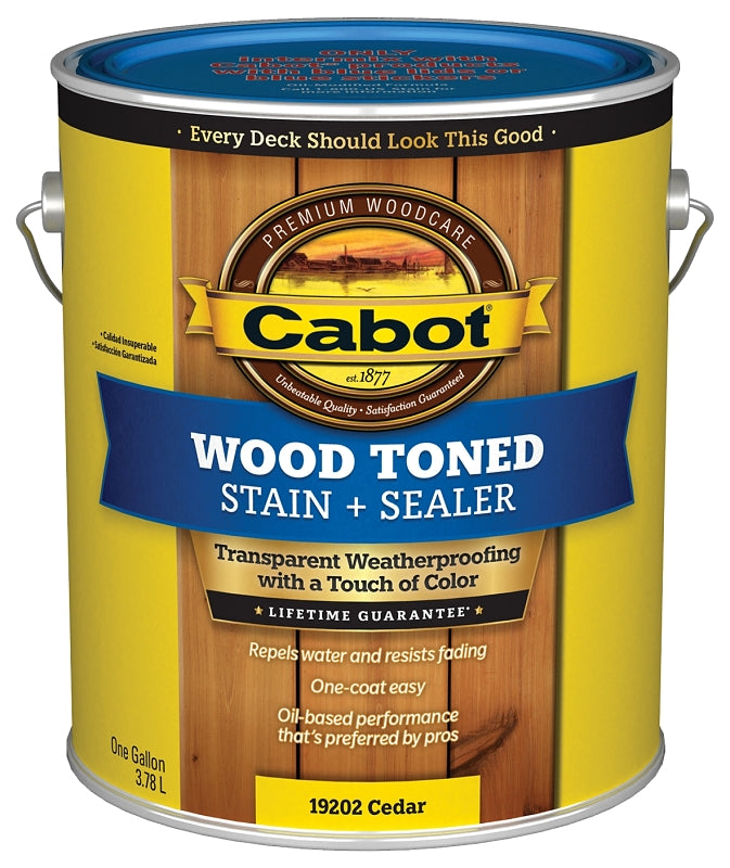 Cabot 19200 Series 140.0019202.007 Exterior Stain, Wood Toned, Cedar, Liquid, 1 gal, Can