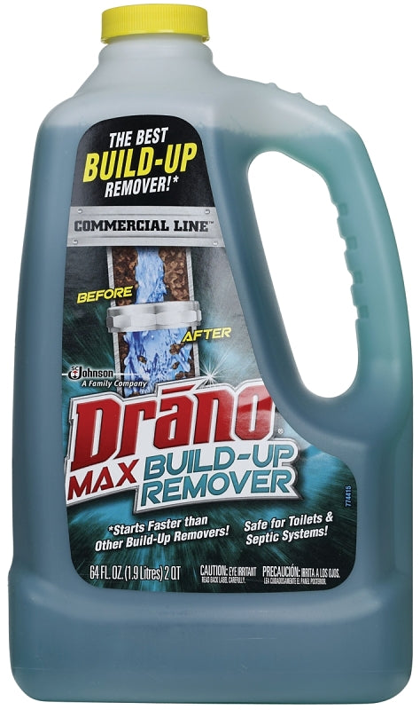 Drano Max Build-Up 00388 Clog Remover, Liquid, Green, Pleasant, 60 oz Bottle