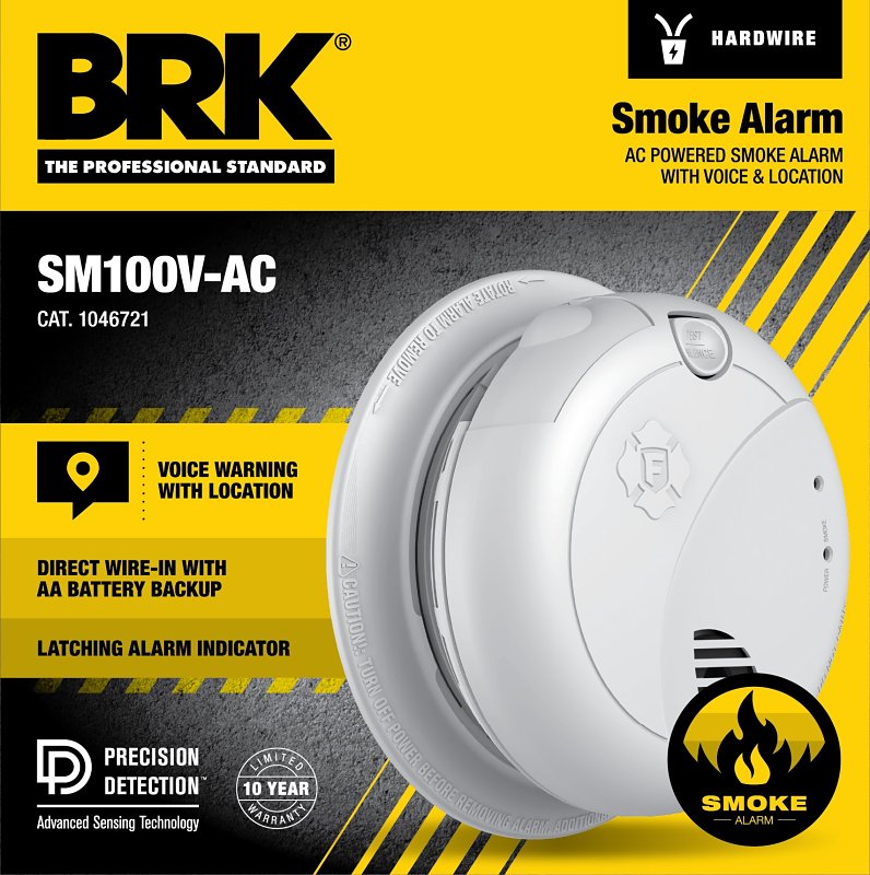 SMOKE ALARM VOICE AC/DC INTCN