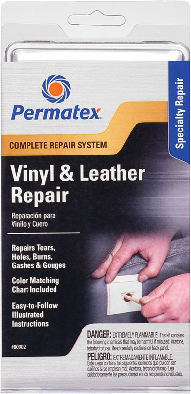 Permatex 80902 Vinyl and Leather Repair Kit, Liquid, Pungent, Clear