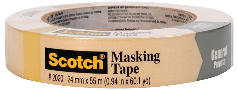 Scotch 2020-24U-F Masking Tape, 55 m L, 24 mm W, Tan