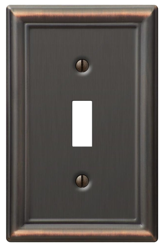 Amerelle Chelsea 149TDB Wallplate, 4-7/8 in L, 3-1/8 in W, 1 -Gang, Steel, Aged Bronze