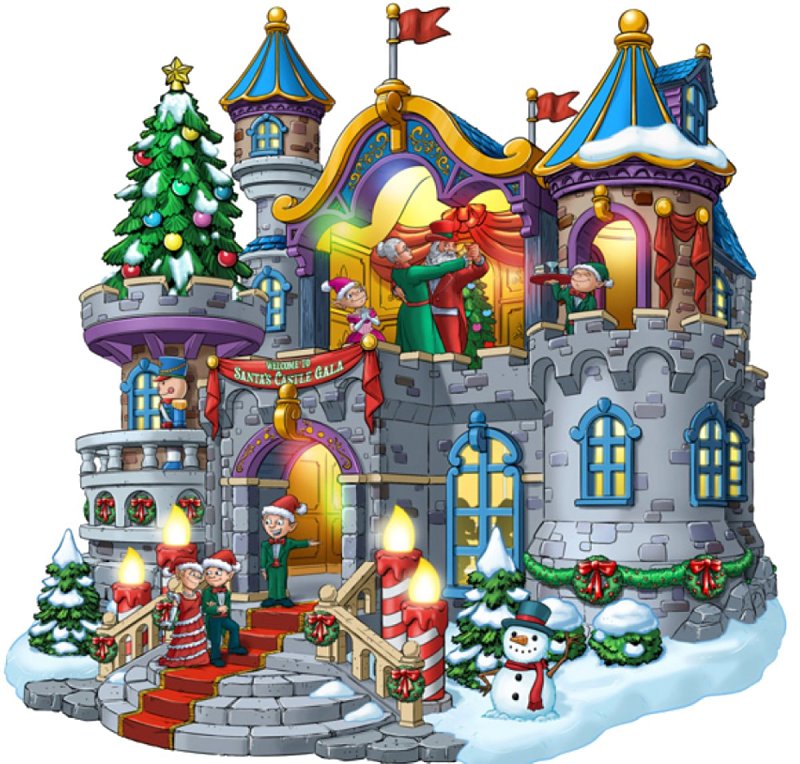 LIC LTD 45270 Santa's Castle Gala w/4.5V Adapter, Santa's Wonderland, Resin