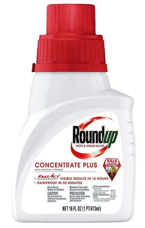 Roundup 5005510 Weed and Grass Killer, Liquid, Spray Application, 1 pt Bottle