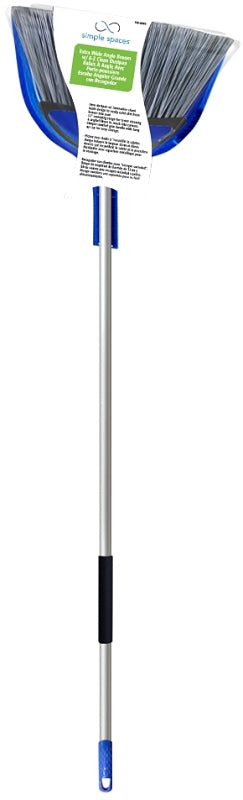 Simple Spaces 2154 Large Angle Broom, 13 in Sweep Face, 6 in L Trim, Recycle Polypropylene Bristle, Gray Bristle