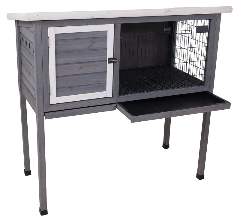 Petmate Precision Pet 7029115 Extreme Rabbit Shack II, 46 in W, 24 in D, 48 in H, Wood, Gray/White