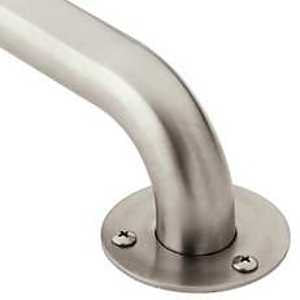 Moen LR7524 S.S.SATIN Grab Bar, 24 in L Bar, 300 lb, Stainless Steel, Screw Mounting