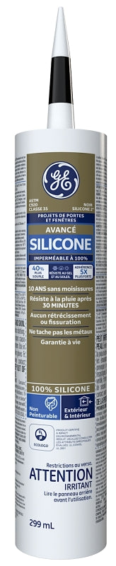 GE Silicone II SE2183 Window and Door Sealant, Black, 10.1 oz