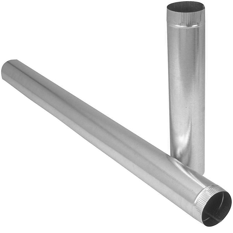 Imperial GV0367 Duct Pipe, 5 in Dia, 24 in L, 26 Gauge, Galvanized Steel, Galvanized