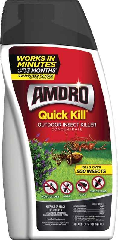 Amdro QUICK KILL 100522992 Outdoor Insect Killer, Liquid, Spray Application, 32 oz