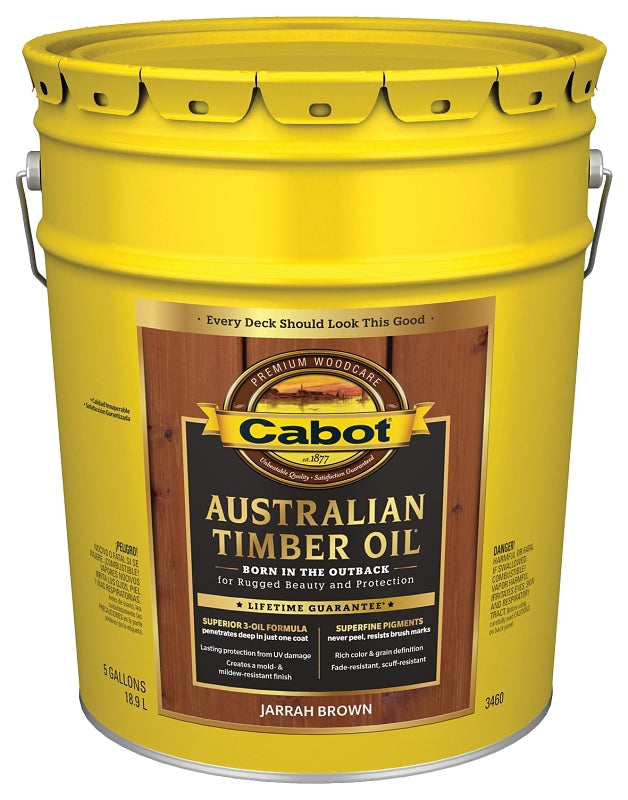 Cabot 3400 Series 140.0003460.008 Timber Oil, Jarrah Brown, Liquid, 5 gal