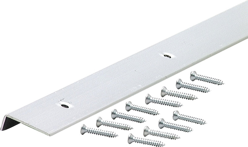 M-D 70409 Edge Moulding with Screw, 96 in L, 3/4 in W, Aluminum, Silver, Anodized