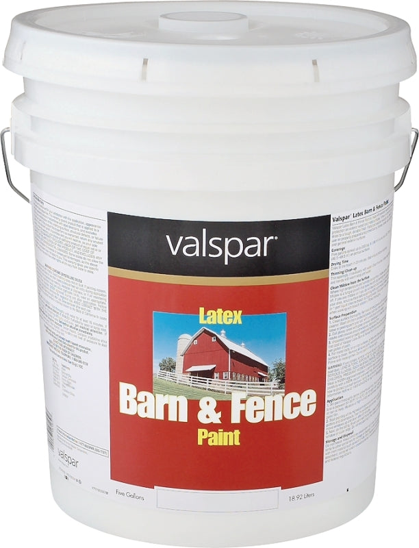 Valspar 018.3125-70.008 Barn and Fence Paint, White, 5 gal Pail