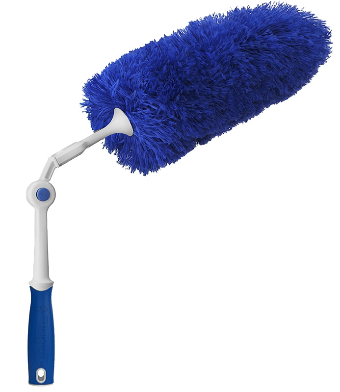 Unger 989230 Click and Dust Duster, 2 in Head, Microfiber Head, 6 in L Handle, Blue