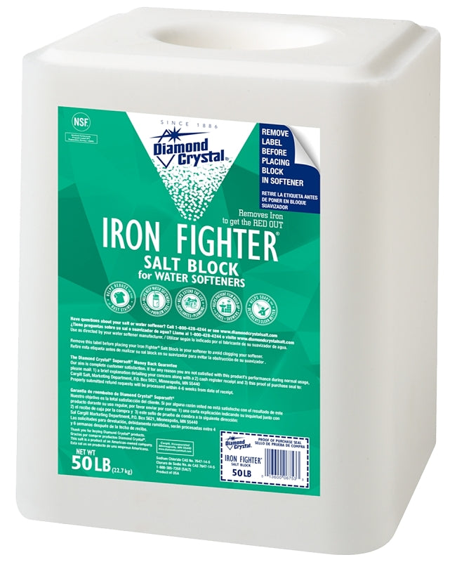 Cargill Diamond Crystal Iron Fighter 100012446 Salt Pellets, 50 lb Bag, Blocks