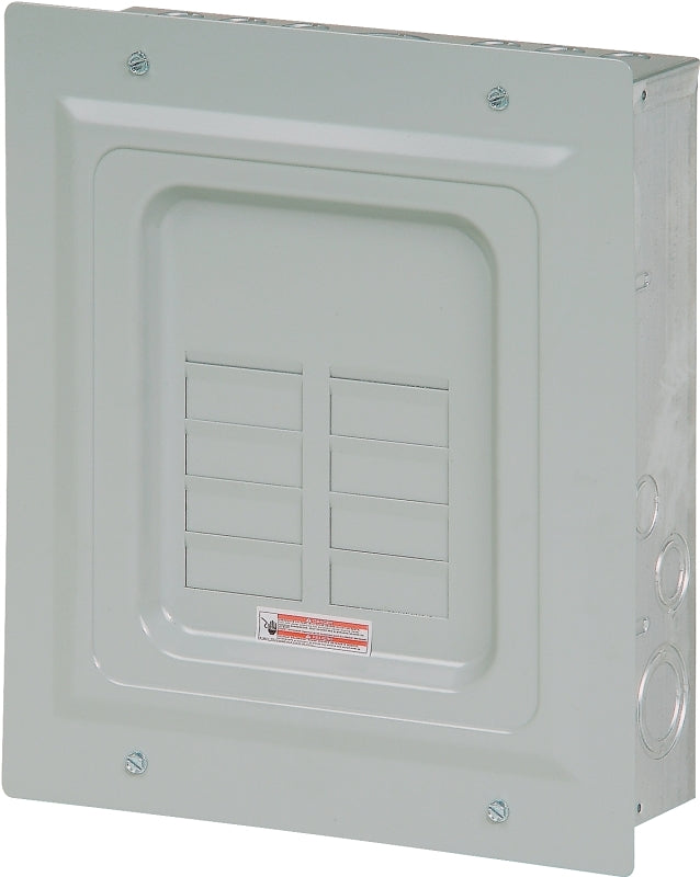 Cutler-Hammer BR BR816L125FP Load Center, 125 A, 8 -Space, 16 -Circuit, Main Lug, NEMA 1 Enclosure, Flush Mounting