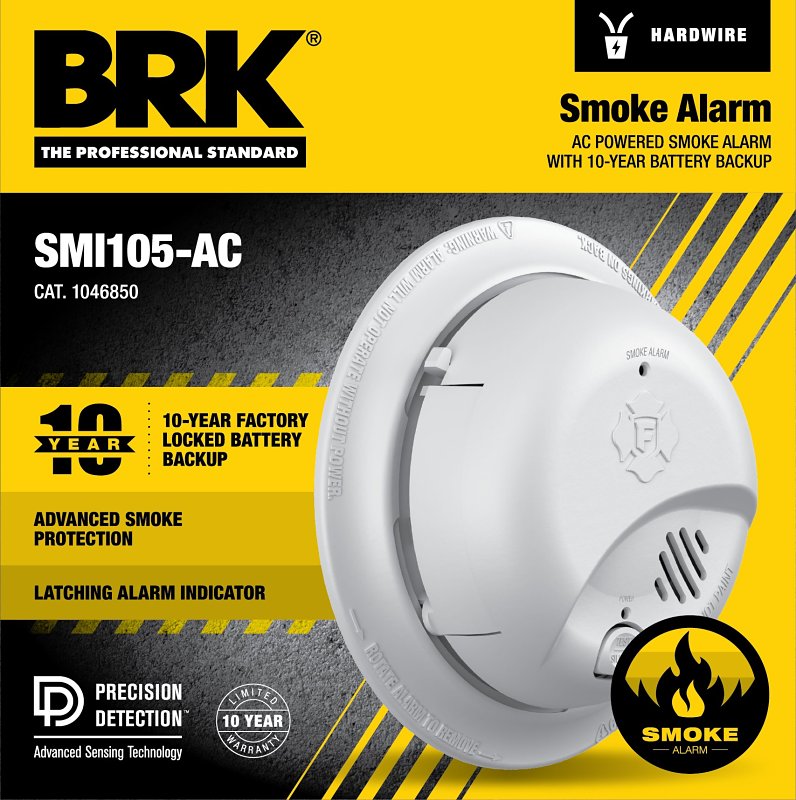 SMOKE ALARM AC/DC ION 10YEAR