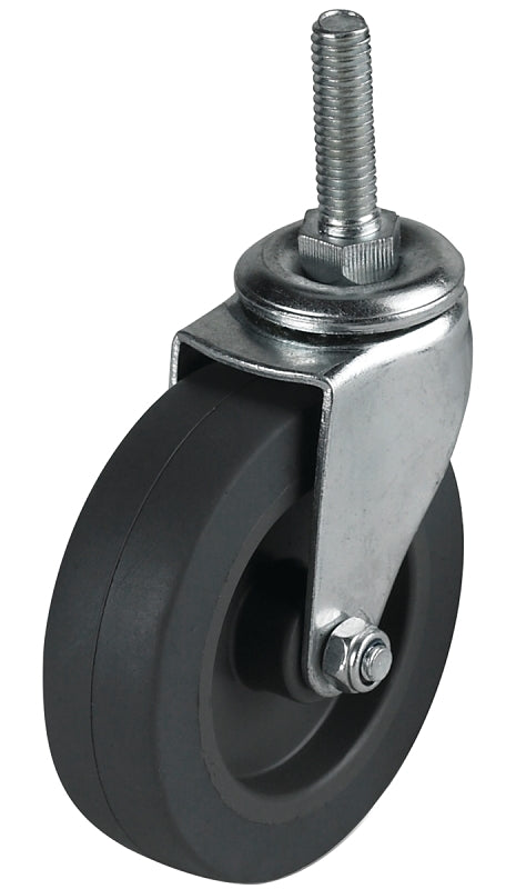 Dh Casters C-L20T2MS Swivel Caster, 2 in Dia Wheel, 13/16 in W Wheel, Rubber Wheel, Gray, 66 lb