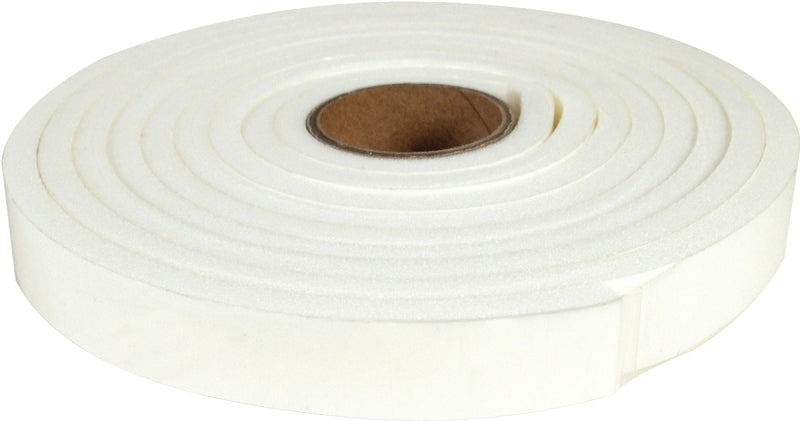 Climaloc CF12013 Foam Tape, 3/4 in W, 9.8 ft L, 1/4 in Thick, Polyethylene, White