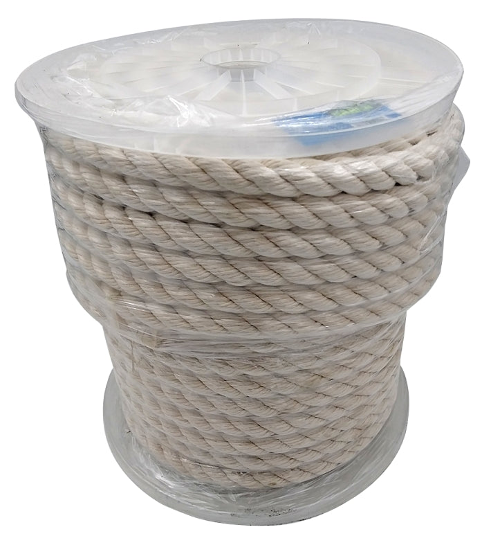 BARON 54022 Rope, 5/8 in Dia, 140 ft L, 244 lb Working Load, Cotton, White