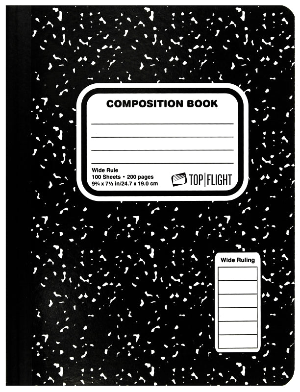 Top Flight MB100 Series 4511923 Marbled Composition Book, 100-Sheet, Sewn Binding