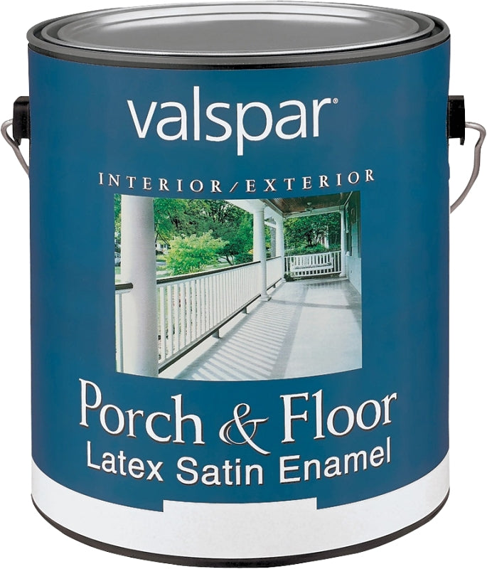 Valspar 027.0001533.007 Latex Porch and Floor Paint, Satin, Light Gray, 1 gal