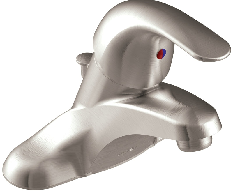 Moen Adler Series WSL84502SRN Bathroom Faucet, 1.2 gpm, 1-Faucet Handle, Metal, Brushed Nickel, Lever Handle