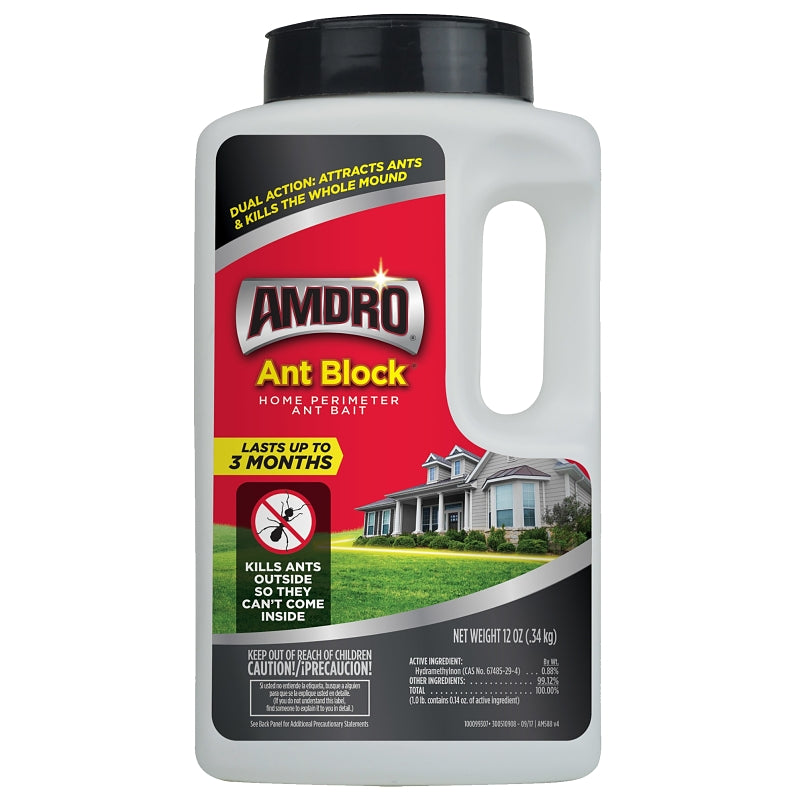 Amdro 100099307 Home Perimeter Ant Bait Block, Solid, 12 oz Bottle