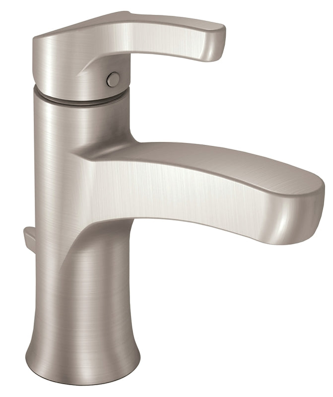 Moen Danika Series WSL84733SRN Bathroom Faucet, 1.2 gpm, 1-Faucet Handle, Metal, Brushed Nickel, Lever Handle